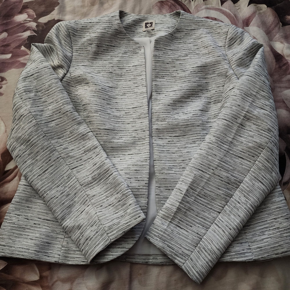 Anne Klein Textured Gray Blazer